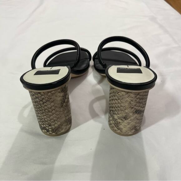 Dolce Vita Noles Black Leather High Heels Slip on Open Toe Snake Print Size 10 - Picture 6 of 11